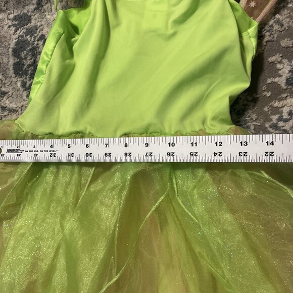 Disney Store Tinkerbell Green Feather Costume Dress Girl's 9/10 - Picture 10 of 15